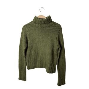 Paul Harris Design green ‎ 90% Wool PUllover Turtleneck Sz small vintage 90s